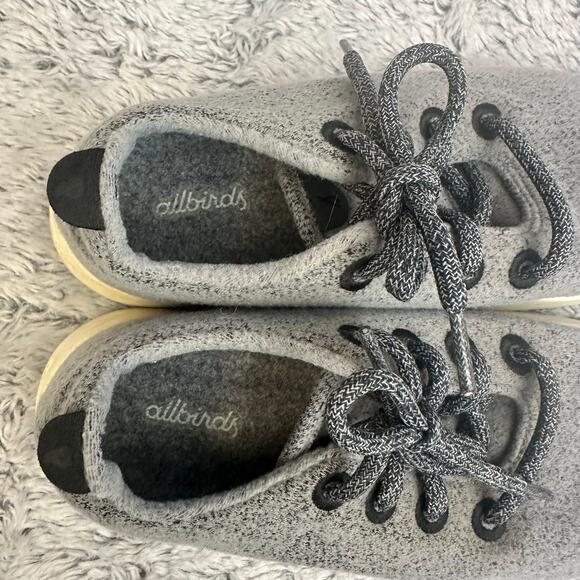 Allbirds Gray Merino Wool Runner Sneakers Women's Size 8 Lace Up Comfort - Picture 6 of 8